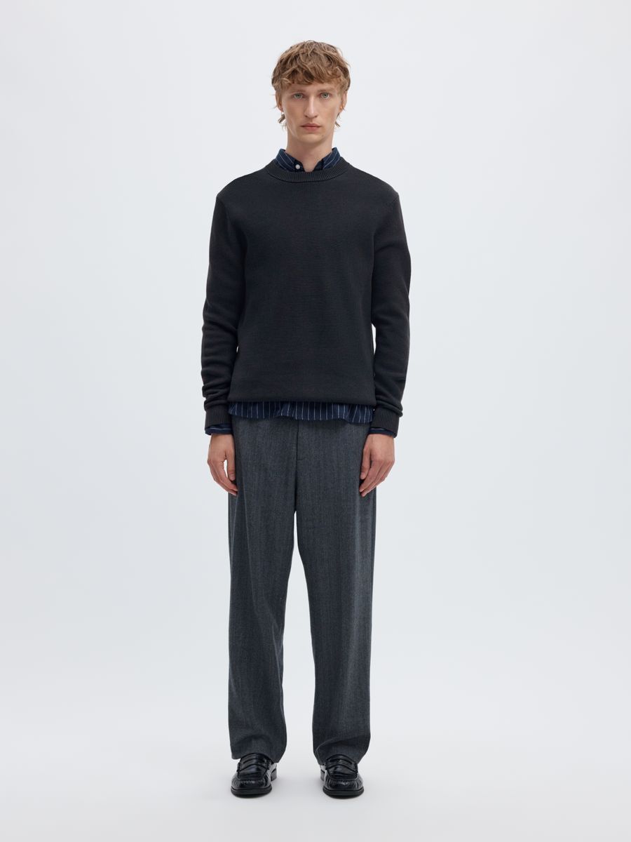 SLMDANE LS KNIT STRUCTURE CREW NECK