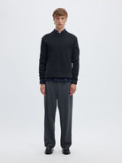 SLMDANE LS KNIT STRUCTURE CREW NECK