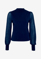 Strickpullover mit transparenten Ärmeln