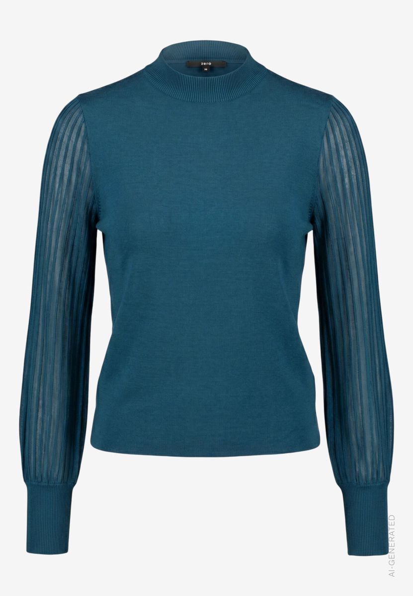 Damen Pullover  mit transparenten Ärmeln