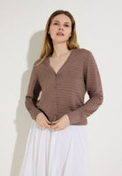 Cardigan mit Streifen-Struktur