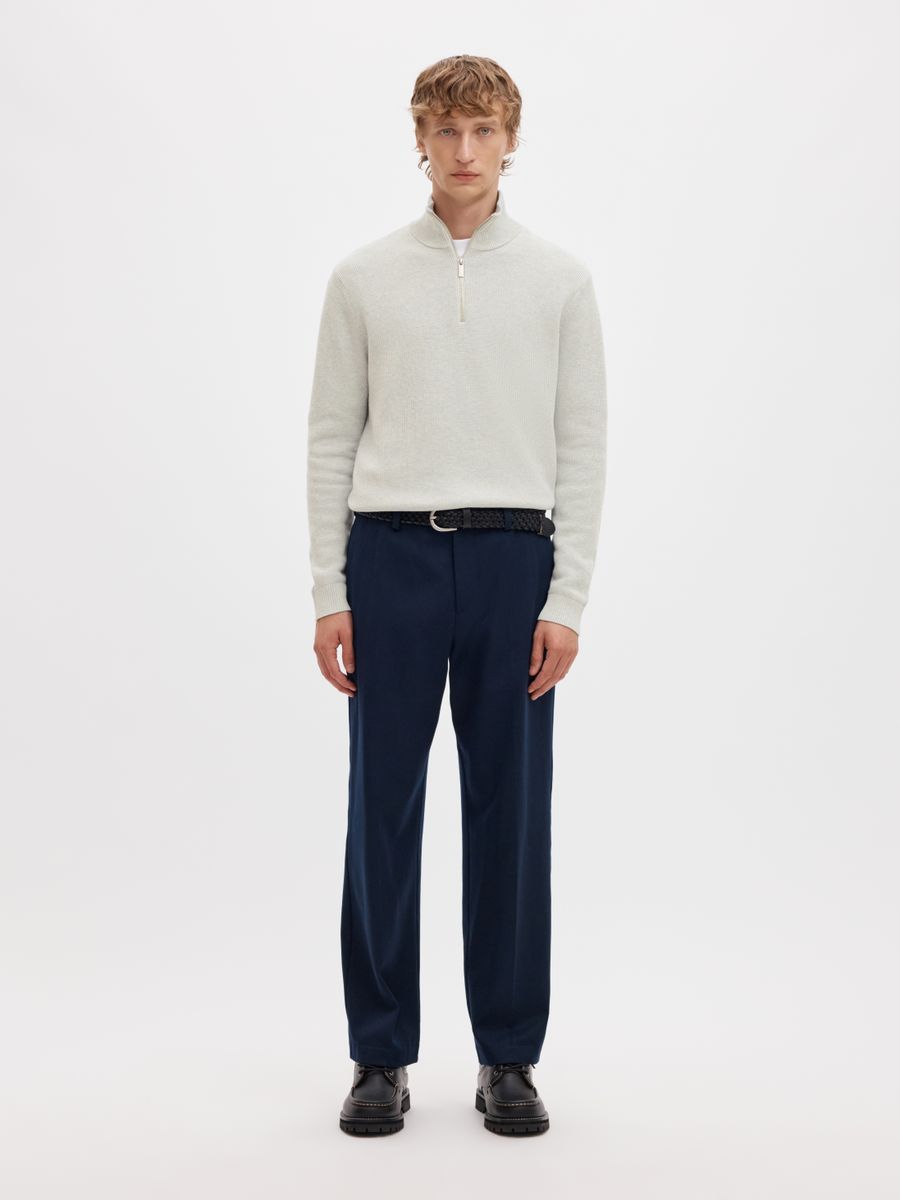 SLMDANE LS KNIT STRUCTURE HALF ZIP