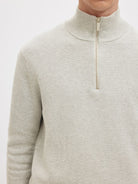 SLMDANE LS KNIT STRUCTURE HALF ZIP