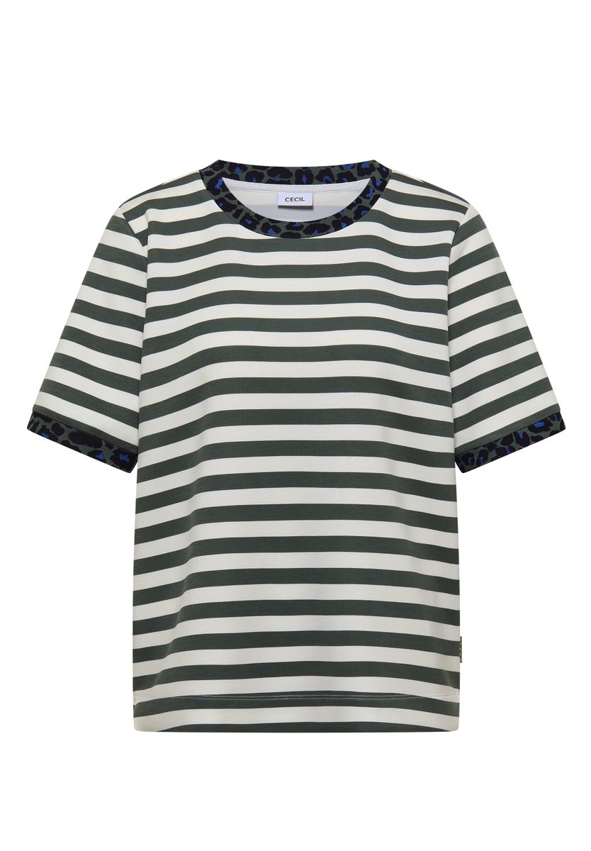 T-Shirt mit Rundhals und Leo-Details