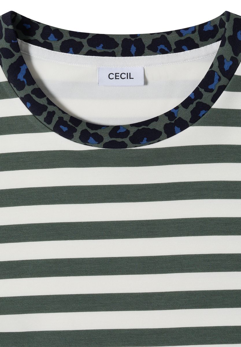T-Shirt mit Rundhals und Leo-Details