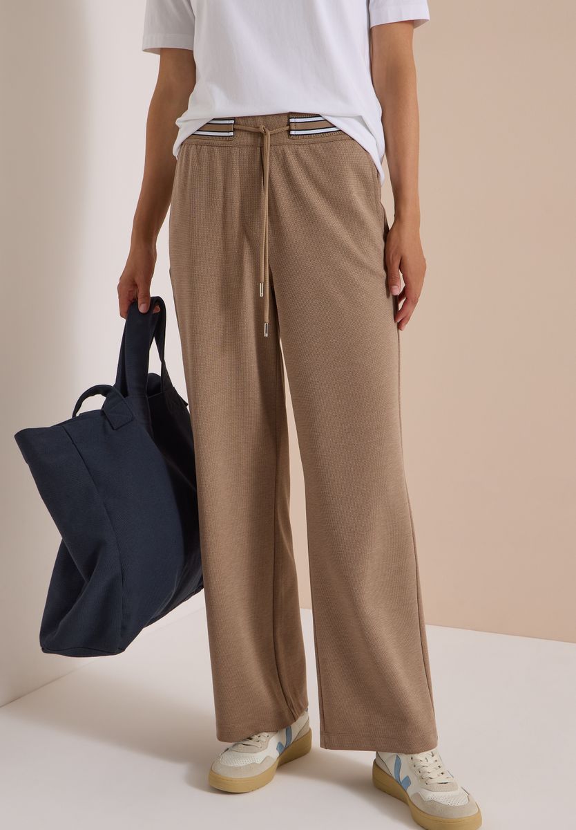 High Waist Straight Leg Hose mit Dessin