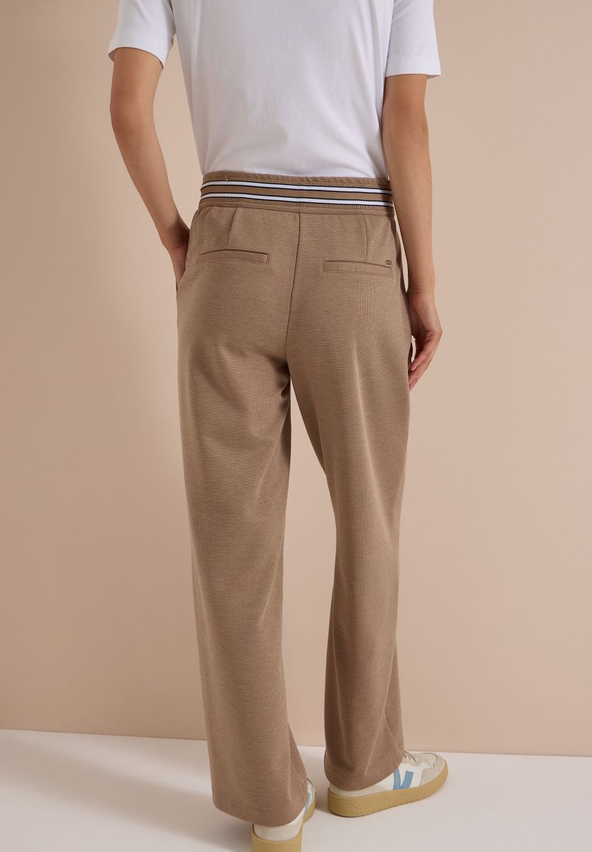 High Waist Straight Leg Hose mit Dessin