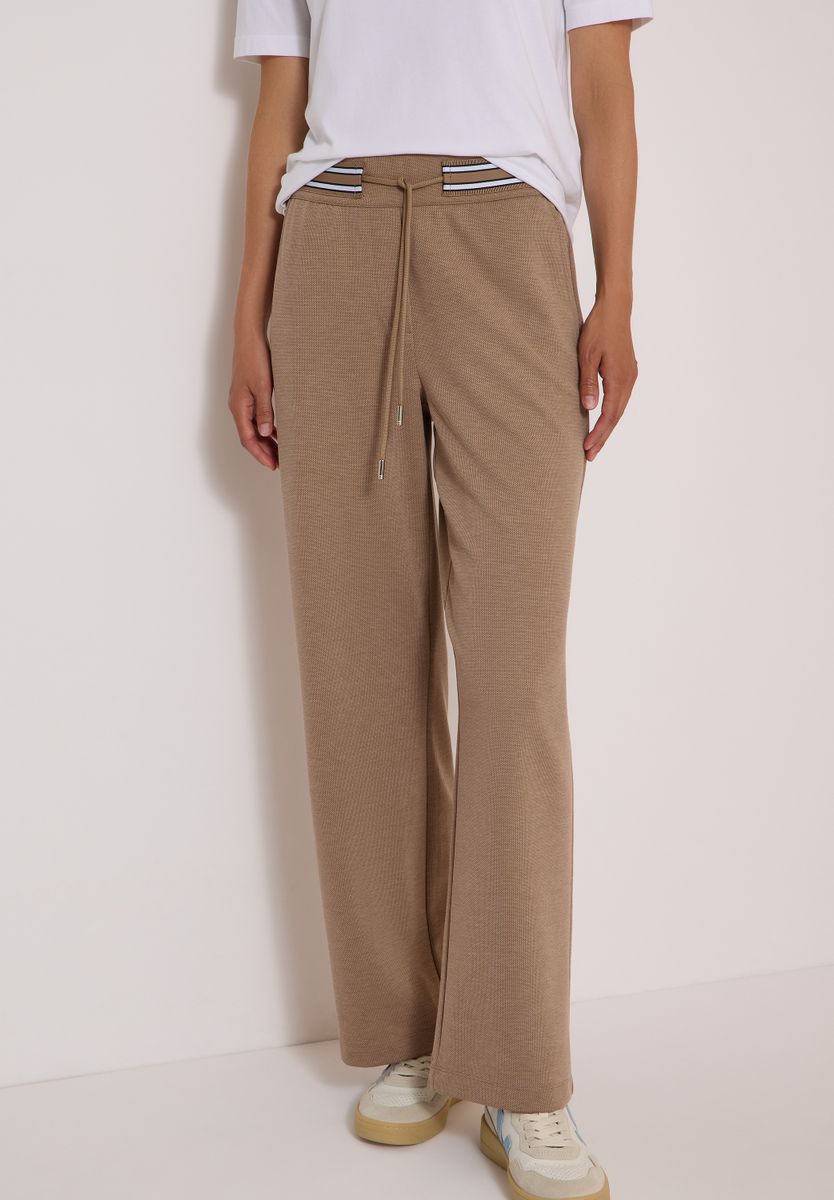 High Waist Straight Leg Hose mit Dessin