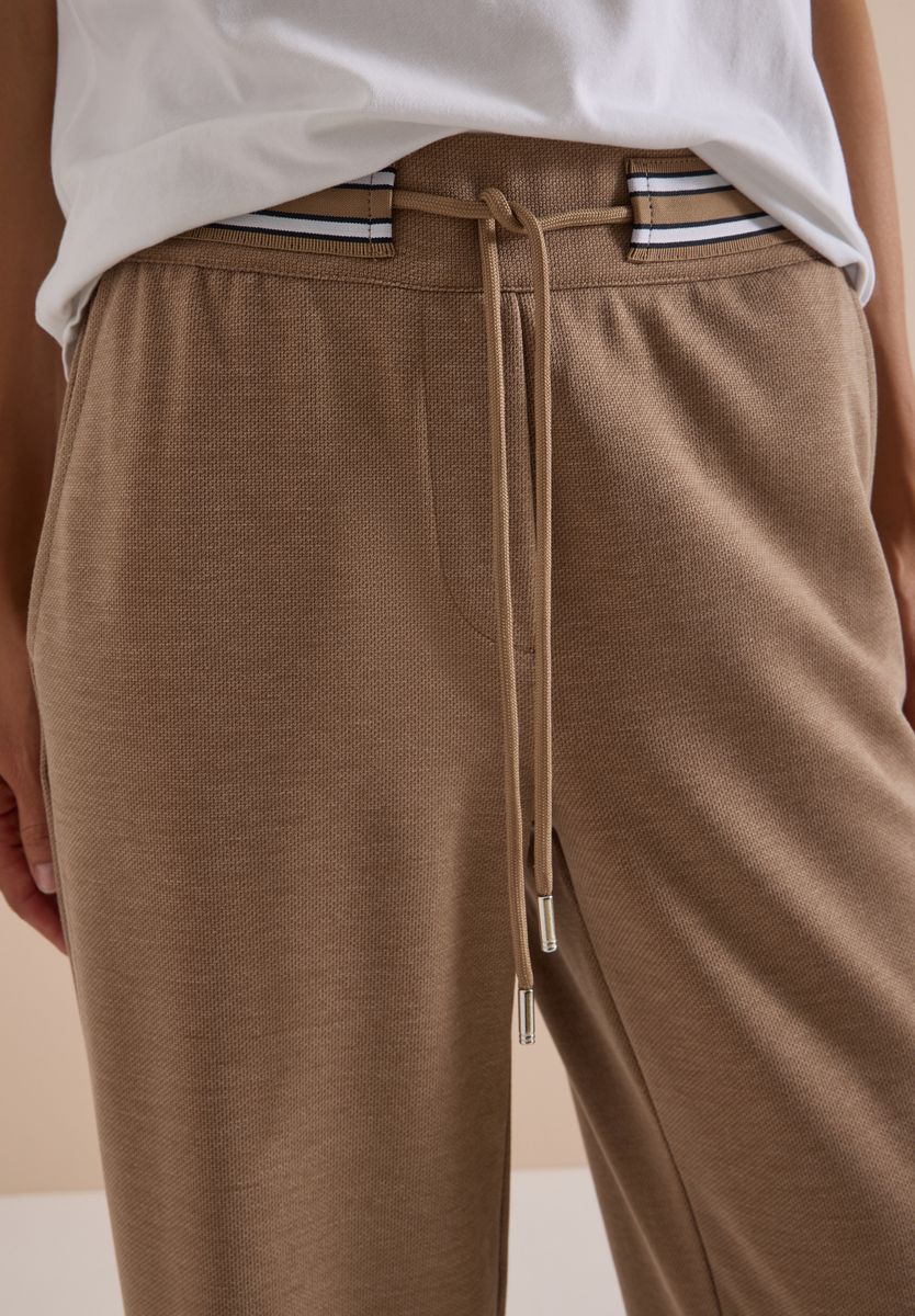 High Waist Straight Leg Hose mit Dessin