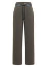 High Waist Straight Leg Hose mit Dessin