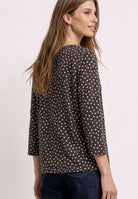 3/4-Arm Shirt mit Split Neck und Print