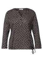 3/4-Arm Shirt mit Split Neck und Print