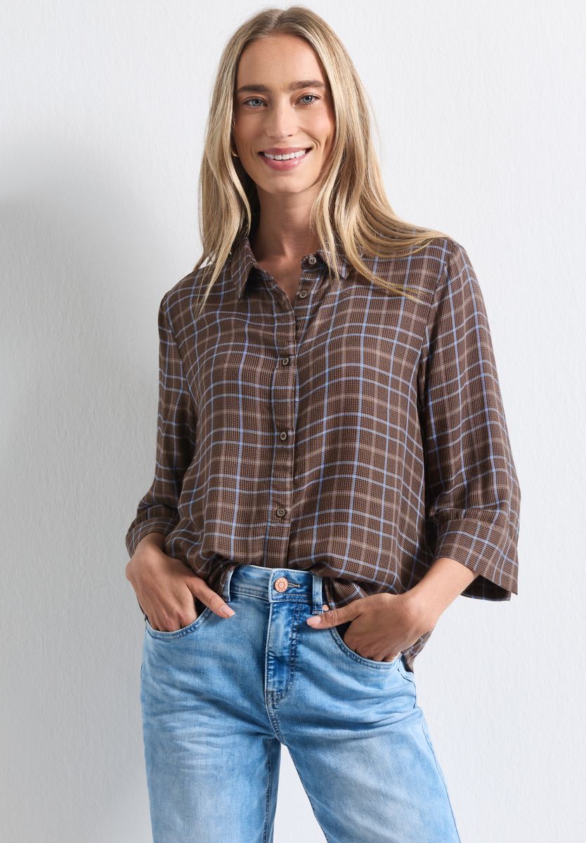 3/4-Arm Hemdbluse mit Muster