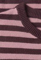 Kurzarm Pullover mit Rundhals und Streifen