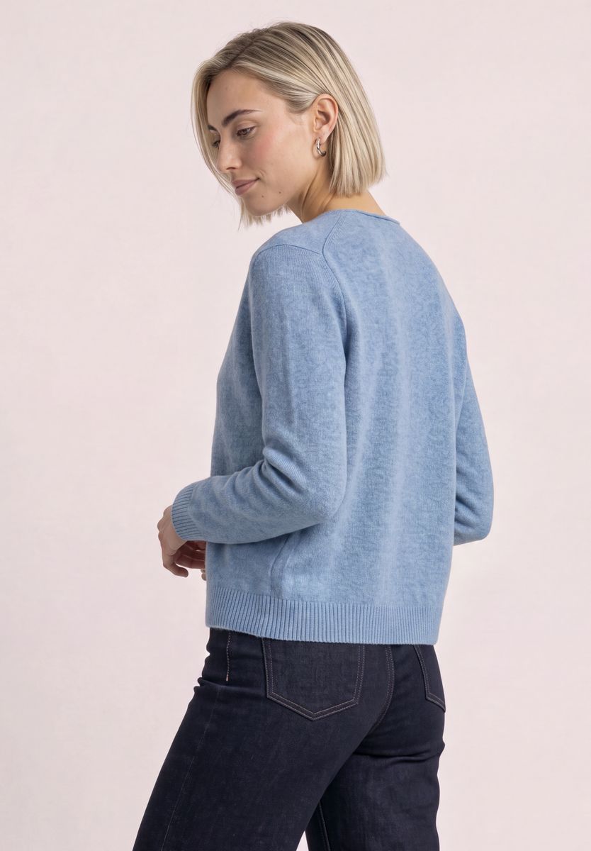 Cadigan mit V-Neck und Knopfleiste