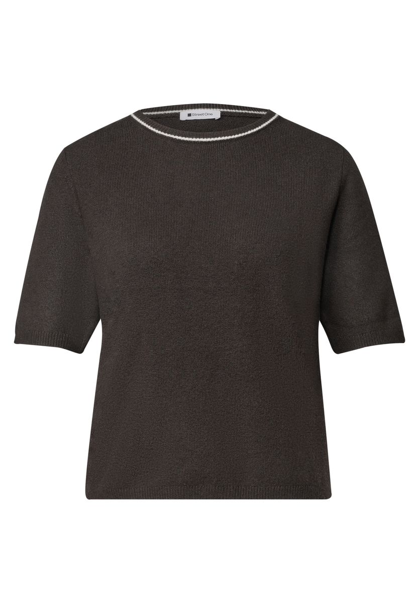 Kurzarm Pullover mit Kontrastdetail