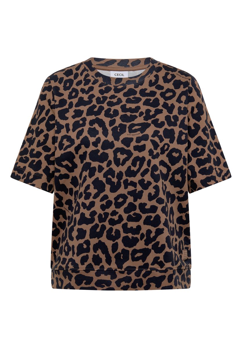 T-Shirt mit Rundhals und Leo-Muster