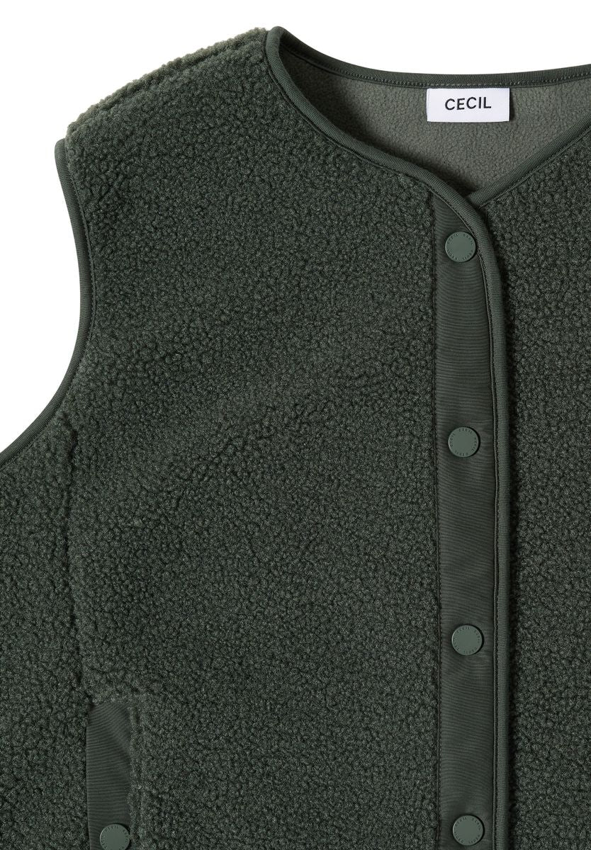 Teddy-Weste mit Softshelldetails