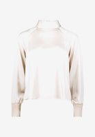 Damen Satinbluse   mit Stehkragen