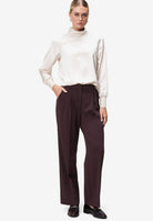 Damen Satinbluse   mit Stehkragen