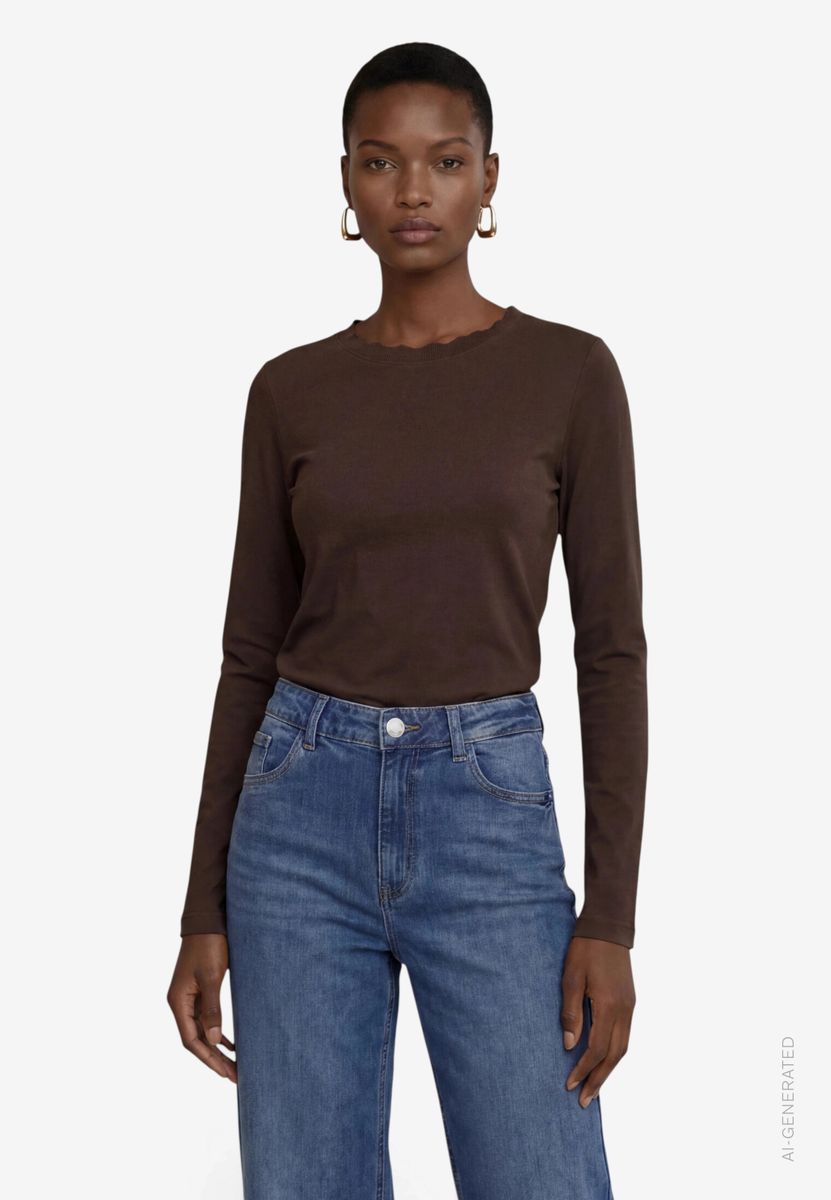 Langarmshirt Damen aus Baumwolle