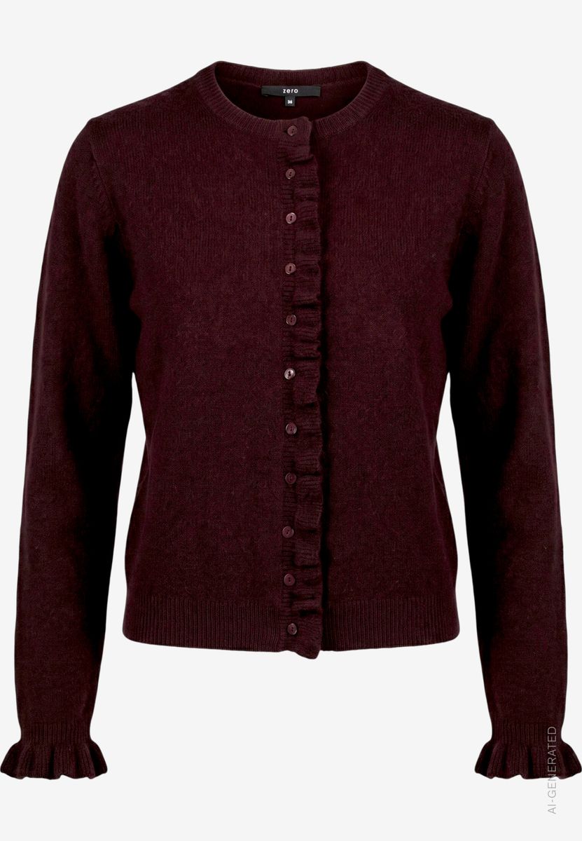 Strickjacke Damen  mit Rüschen