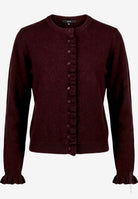 Strickjacke Damen  mit Rüschen