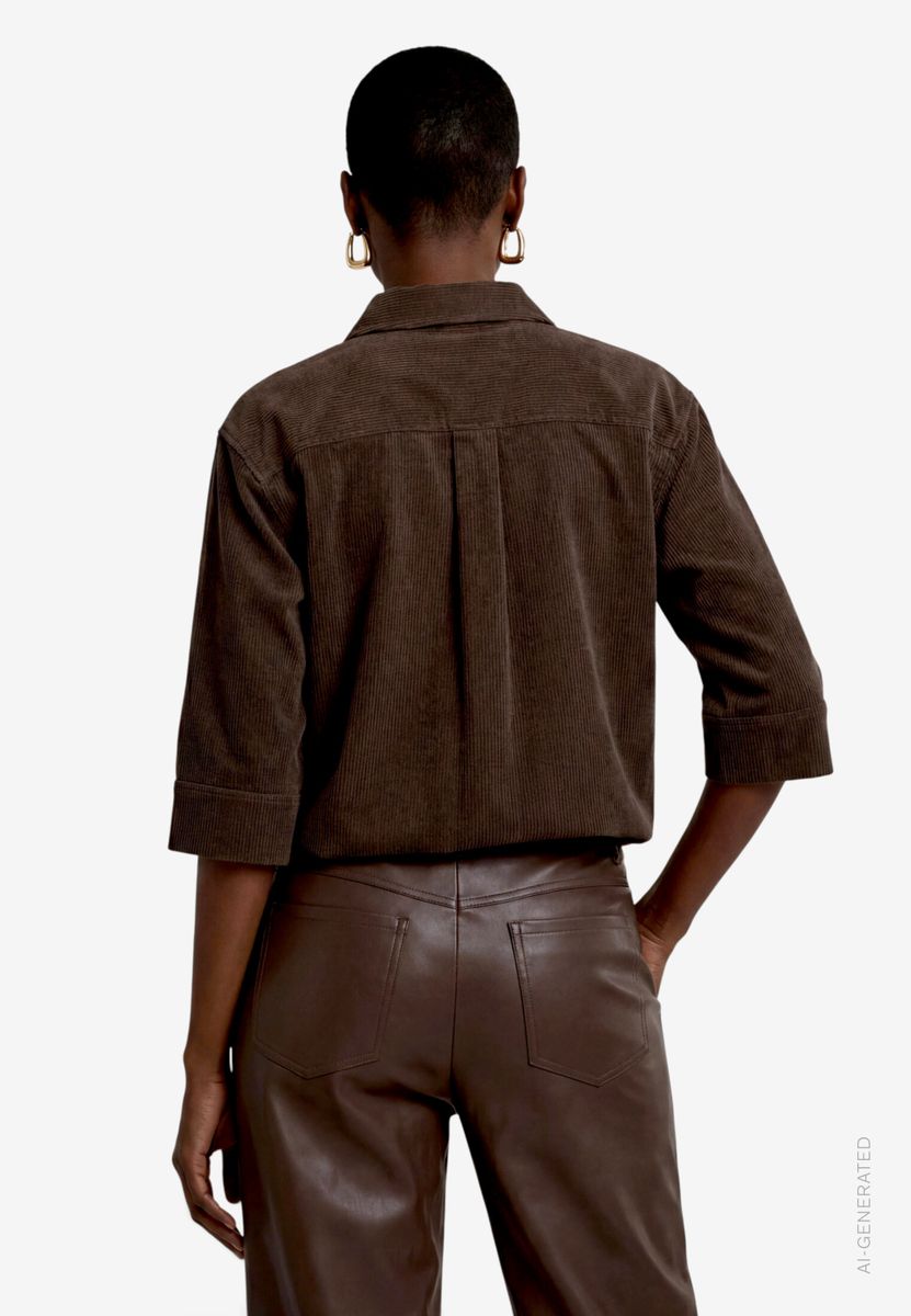 Cord Bluse  mit Knöpfen