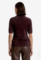 Damen Kurzarmpullover flauschig