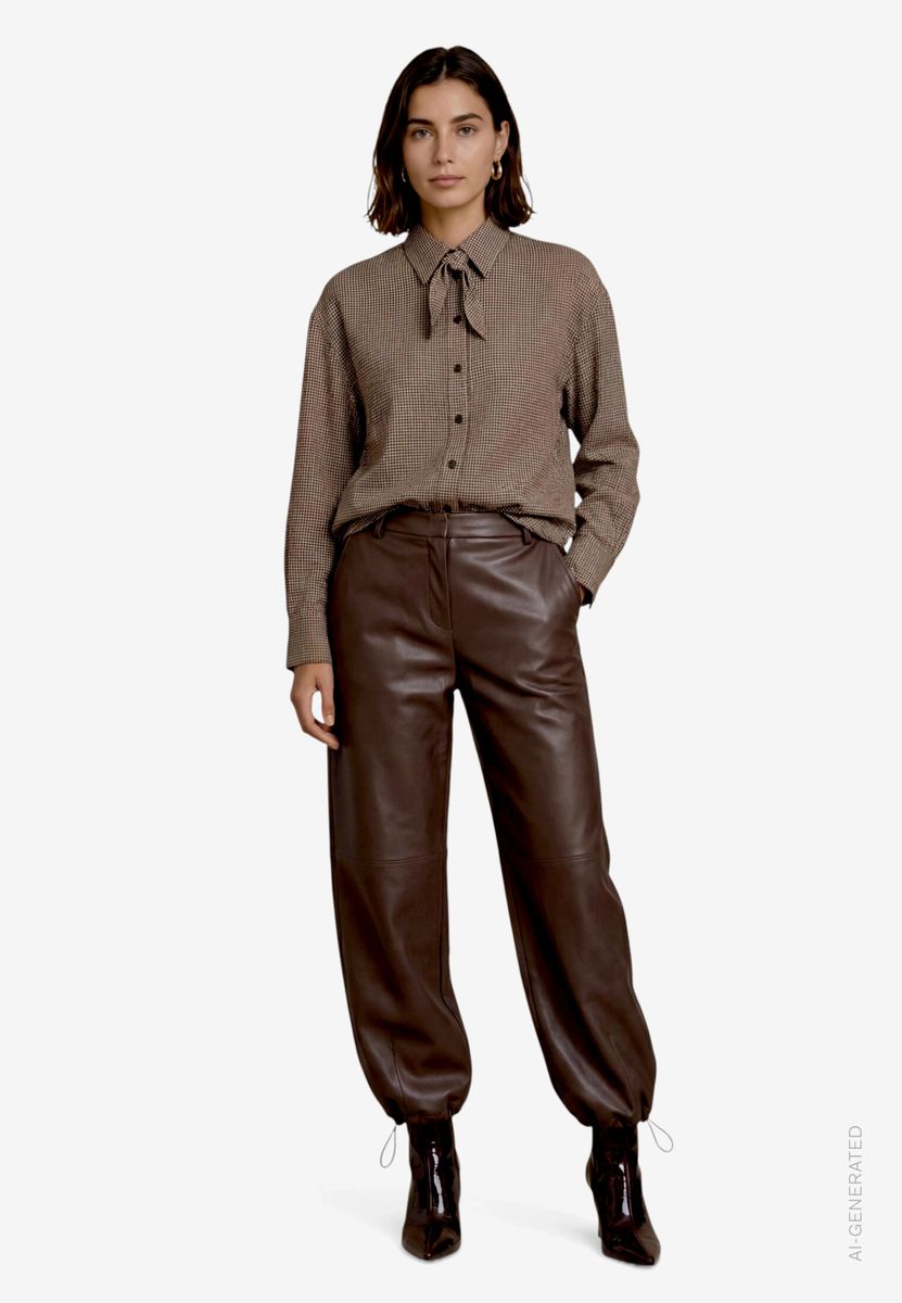 Kunstleder-Hose mit Reißverschluss