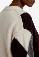 Grobstrick-Pullover mit Intarsie