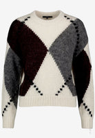 Grobstrick-Pullover mit Intarsie