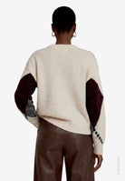 Grobstrick-Pullover mit Intarsie