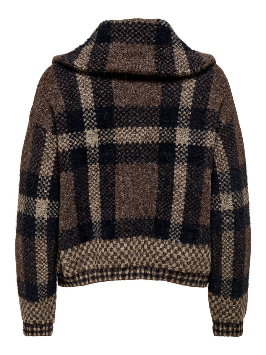 ONLMAROON LS ZIP COLLAR CARDIGAN KNT