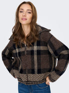 ONLMAROON LS ZIP COLLAR CARDIGAN KNT