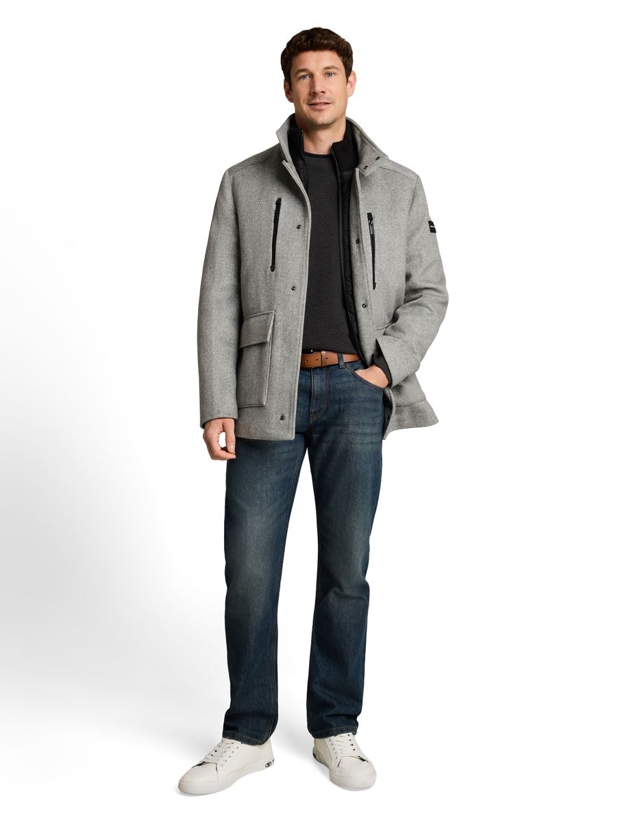 2-in-1 Wolljacke mit abnehmbarem Einsatz