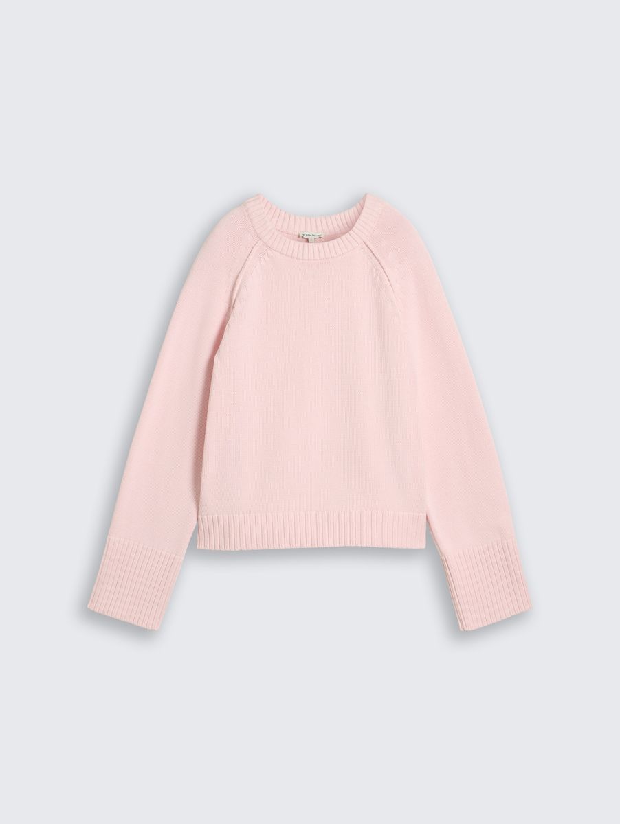 Loose Fit Strickpullover mit Raglanärmeln