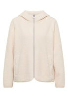 Teddy-Jacke mit Kapuze in Unifarbe