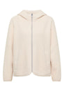 Teddy-Jacke mit Kapuze in Unifarbe