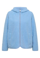 Teddy-Jacke mit Kapuze in Unifarbe