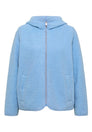 Teddy-Jacke mit Kapuze in Unifarbe