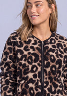 Teddy-Jacke mit Rundhals und Print