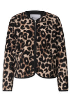 Teddy-Jacke mit Rundhals und Print