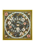 Tuch aus Viskose mit Blumen-Muster und ALWAYS FOREVER-Schriftzug