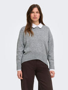 ONLALIVIA LS HIGH-LOW O-NECK NOOS KNT