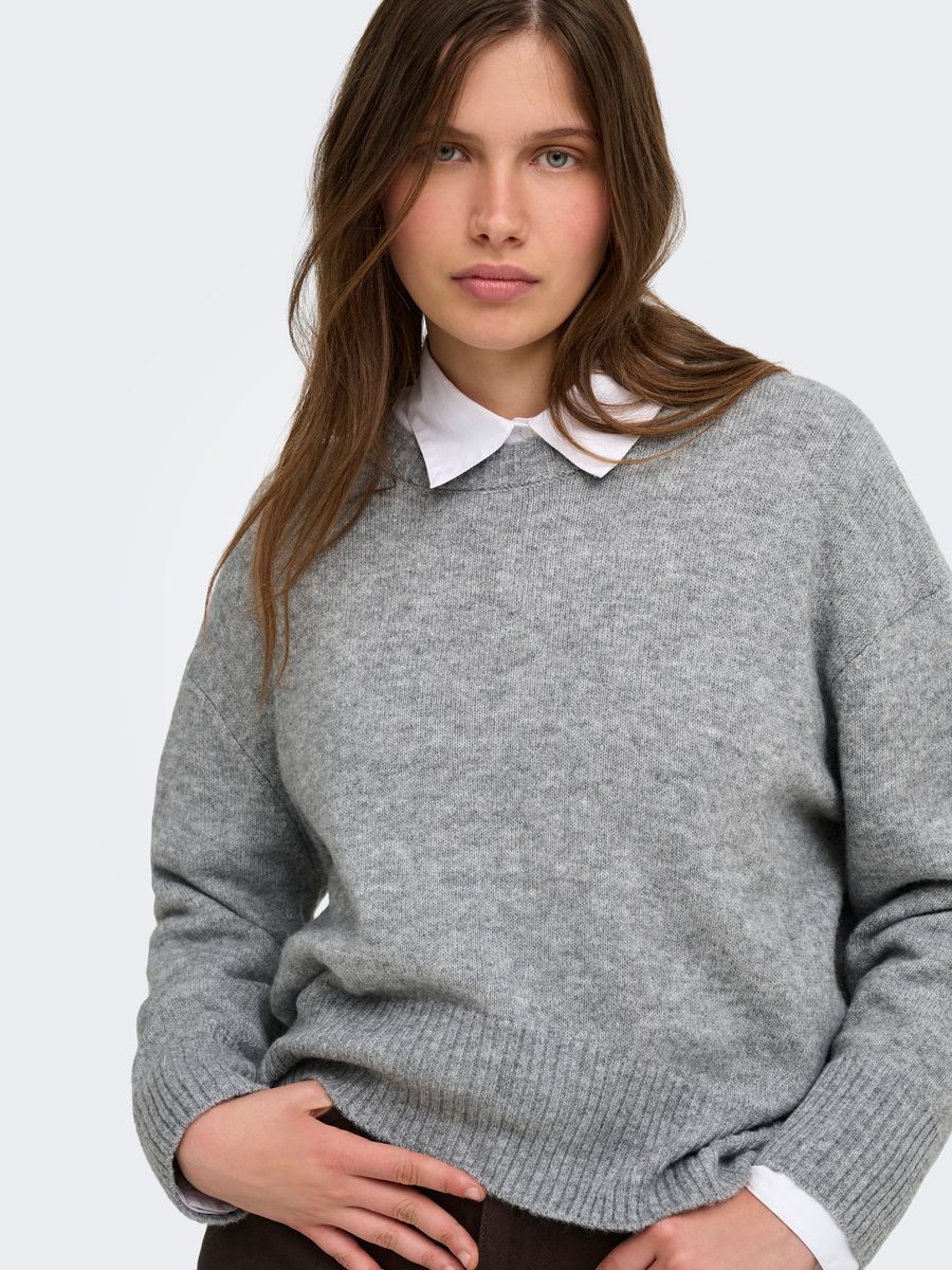 ONLALIVIA LS HIGH-LOW O-NECK NOOS KNT