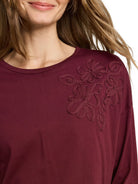 Loose Fit T-Shirt mit Blumen-Applikation