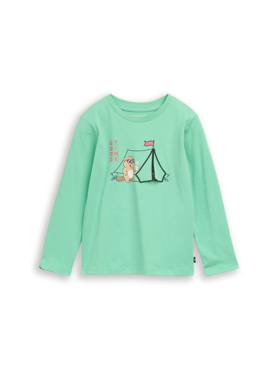 Langarmshirt mit Biber-Print
