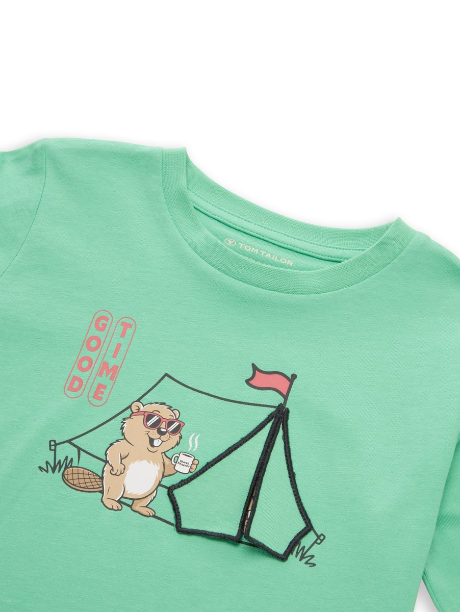 Langarmshirt mit Biber-Print