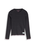 Langarmshirt mit Rippstruktur